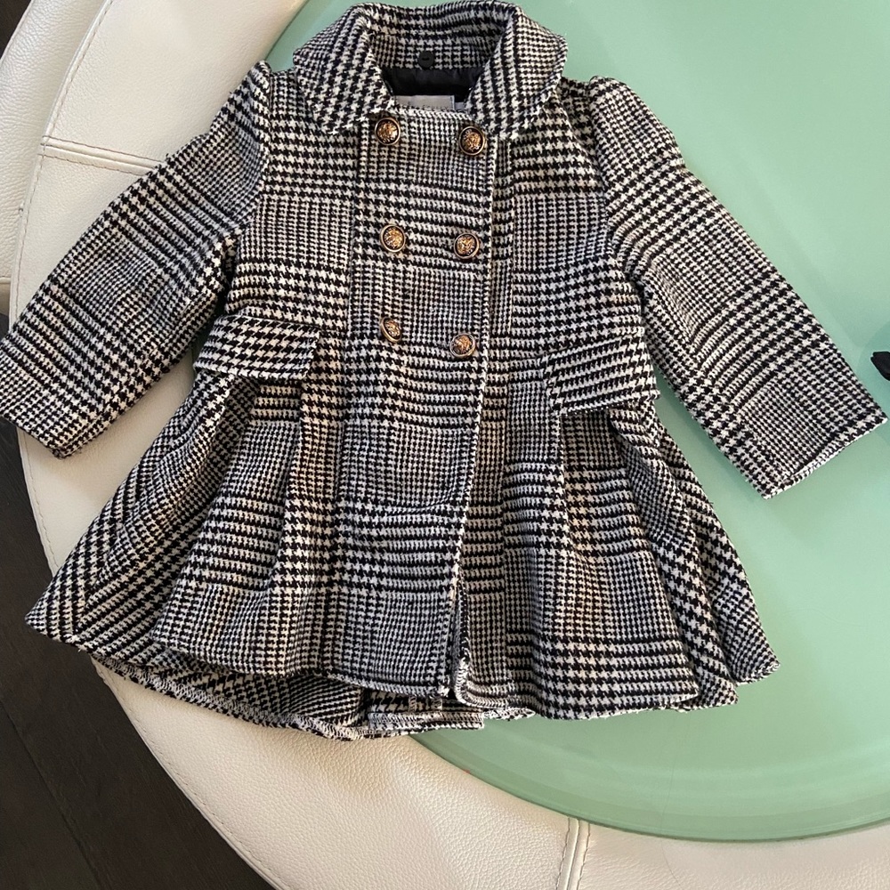 Toddler black and white coat
